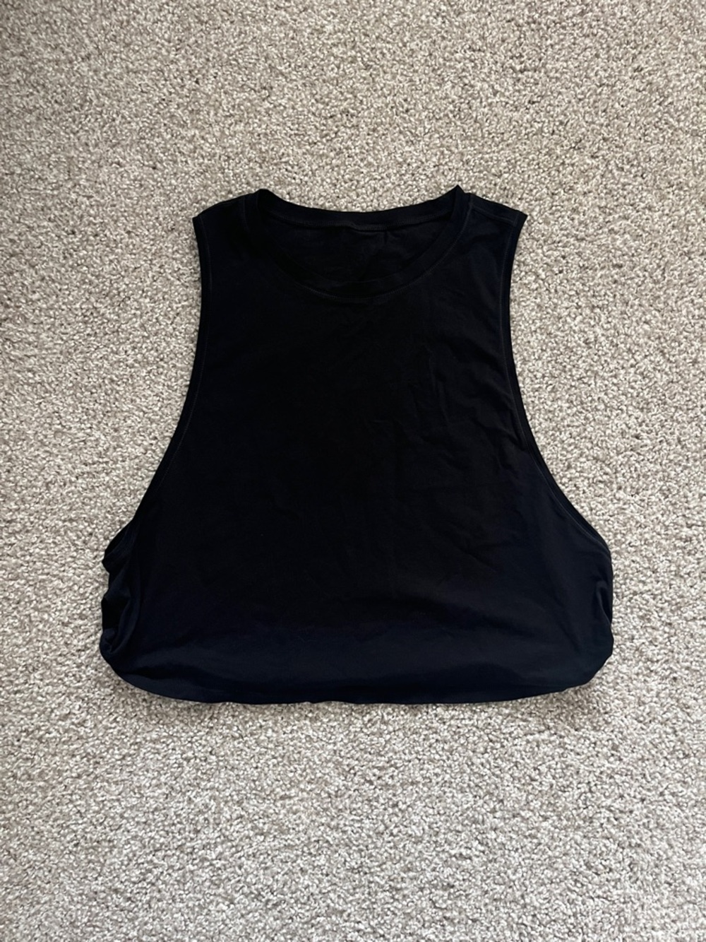 CRZ Yoga Black Pima Cotton Armhole Tank Size Small